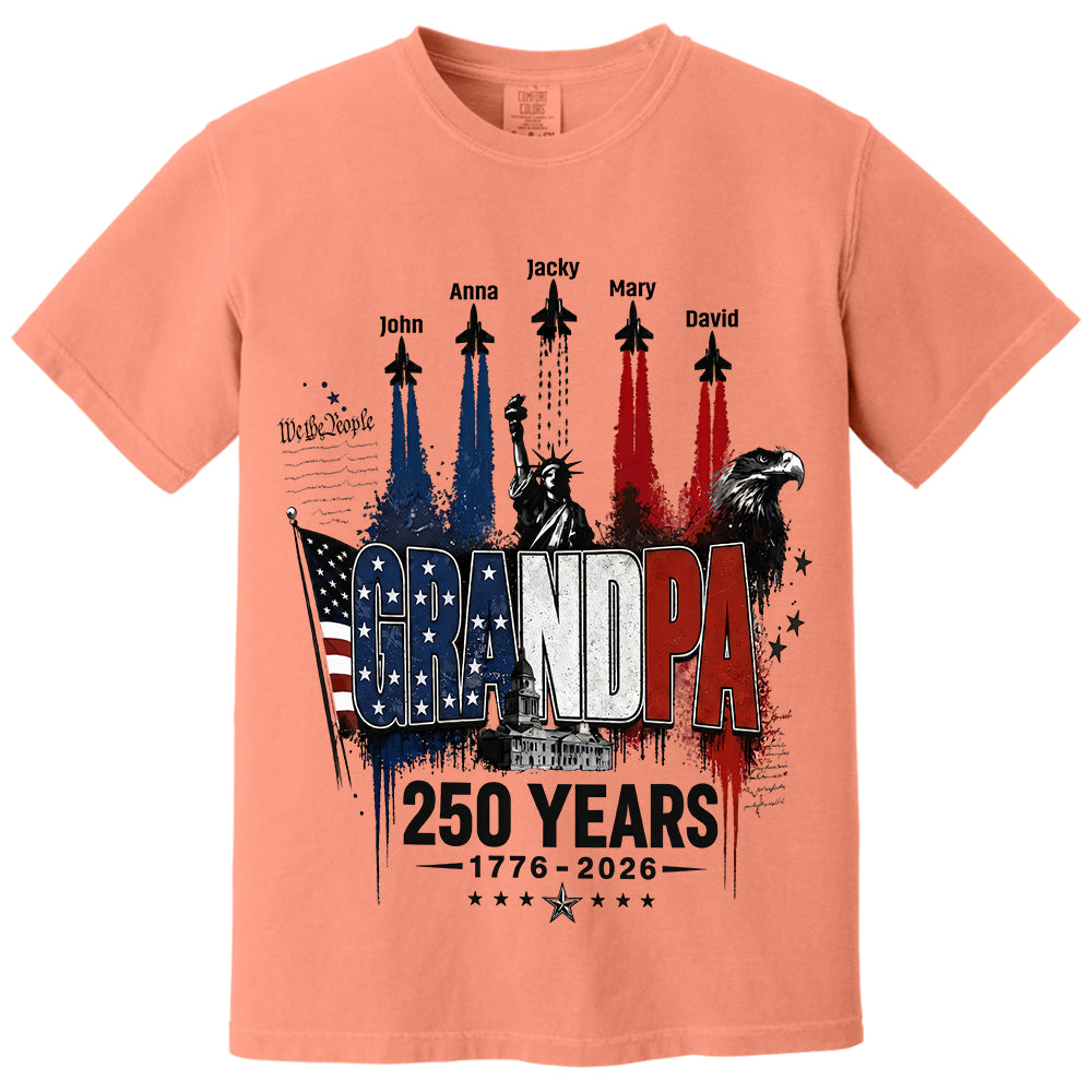 Personalized Dad Grandpa Nation Flag American 250th Anniversary Shirt - Semiquincentennial 1776-2026 Shirt - Cool Father's Day Gift For Dad, Grandpa T1807 VH01