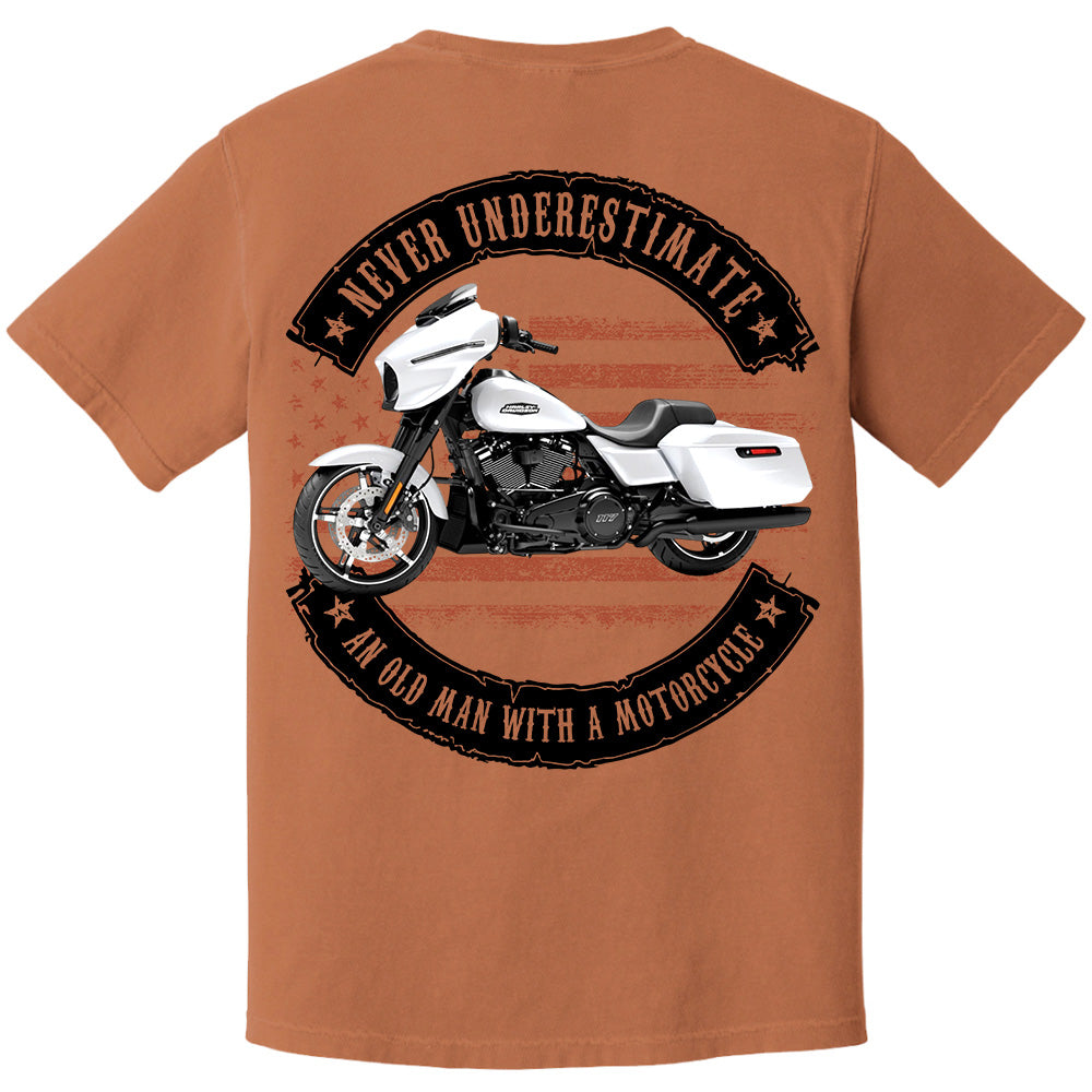 Never Underestimate An Old Man With A Motorcycle - Personalized Upload Vehicle Photo For Biker A2110