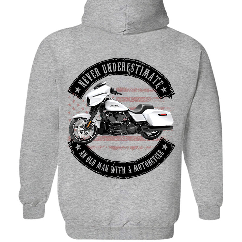 Never Underestimate An Old Man With A Motorcycle - Personalized Upload Vehicle Photo For Biker A2110