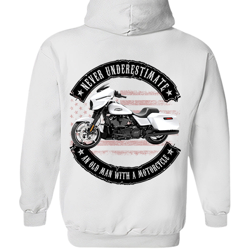 Never Underestimate An Old Man With A Motorcycle - Personalized Upload Vehicle Photo For Biker A2110