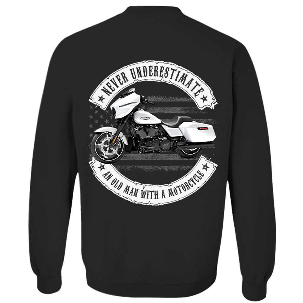 Never Underestimate An Old Man With A Motorcycle - Personalized Upload Vehicle Photo For Biker A2110