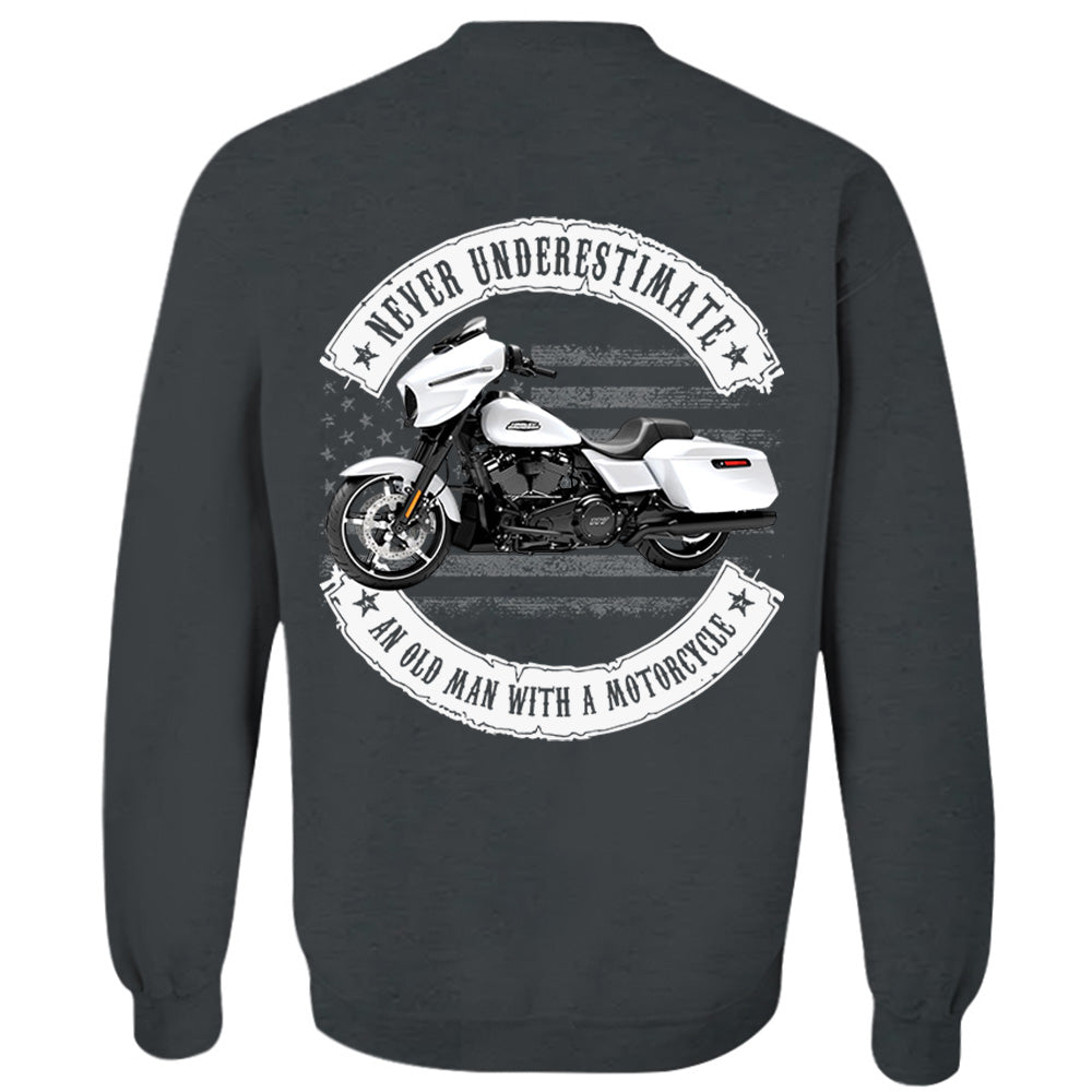 Never Underestimate An Old Man With A Motorcycle - Personalized Upload Vehicle Photo For Biker A2110