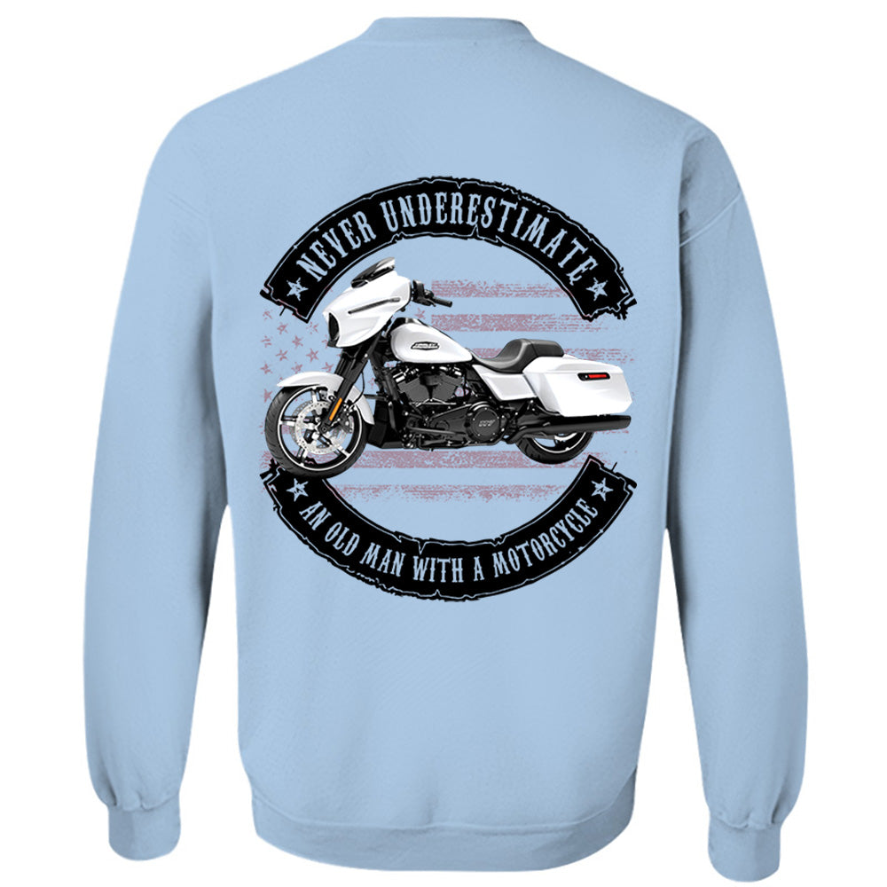 Never Underestimate An Old Man With A Motorcycle - Personalized Upload Vehicle Photo For Biker A2110