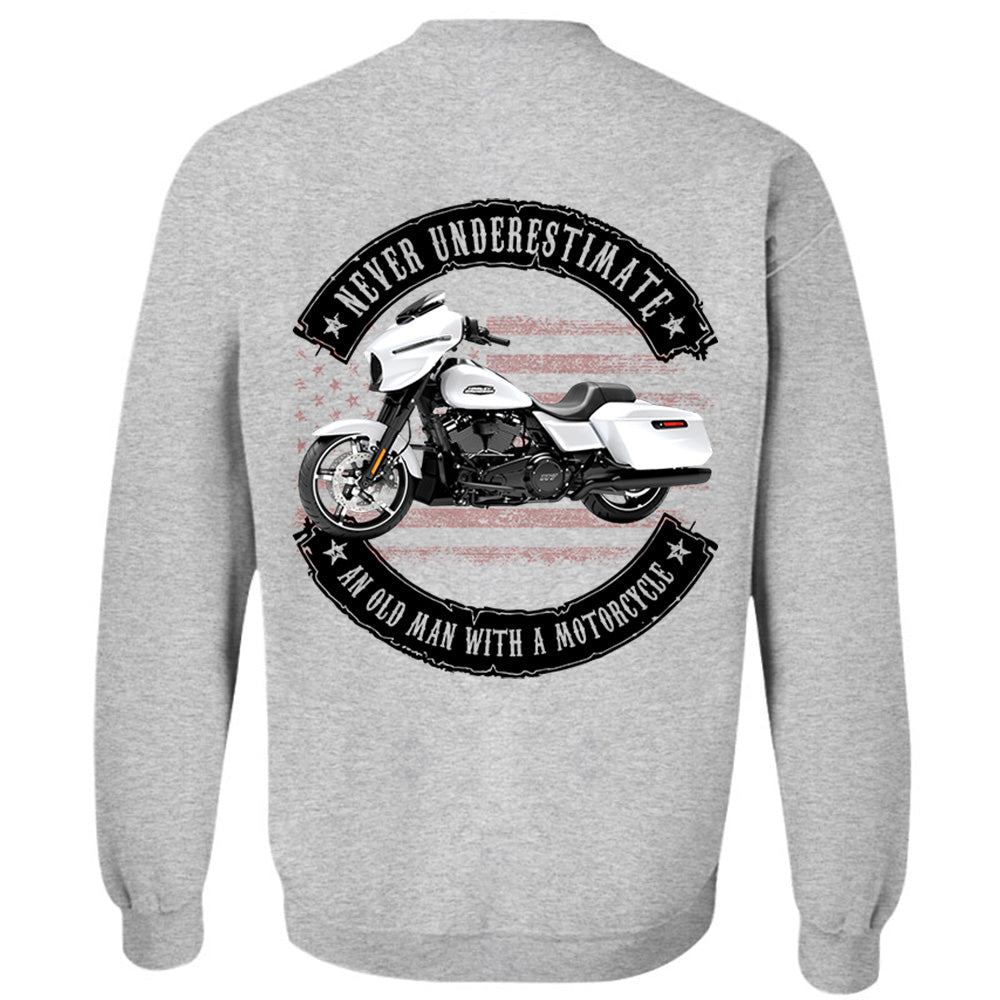 Never Underestimate An Old Man With A Motorcycle - Personalized Upload Vehicle Photo For Biker A2110