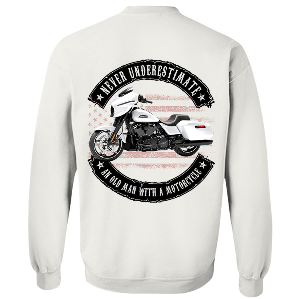 Never Underestimate An Old Man With A Motorcycle - Personalized Upload Vehicle Photo For Biker A2110