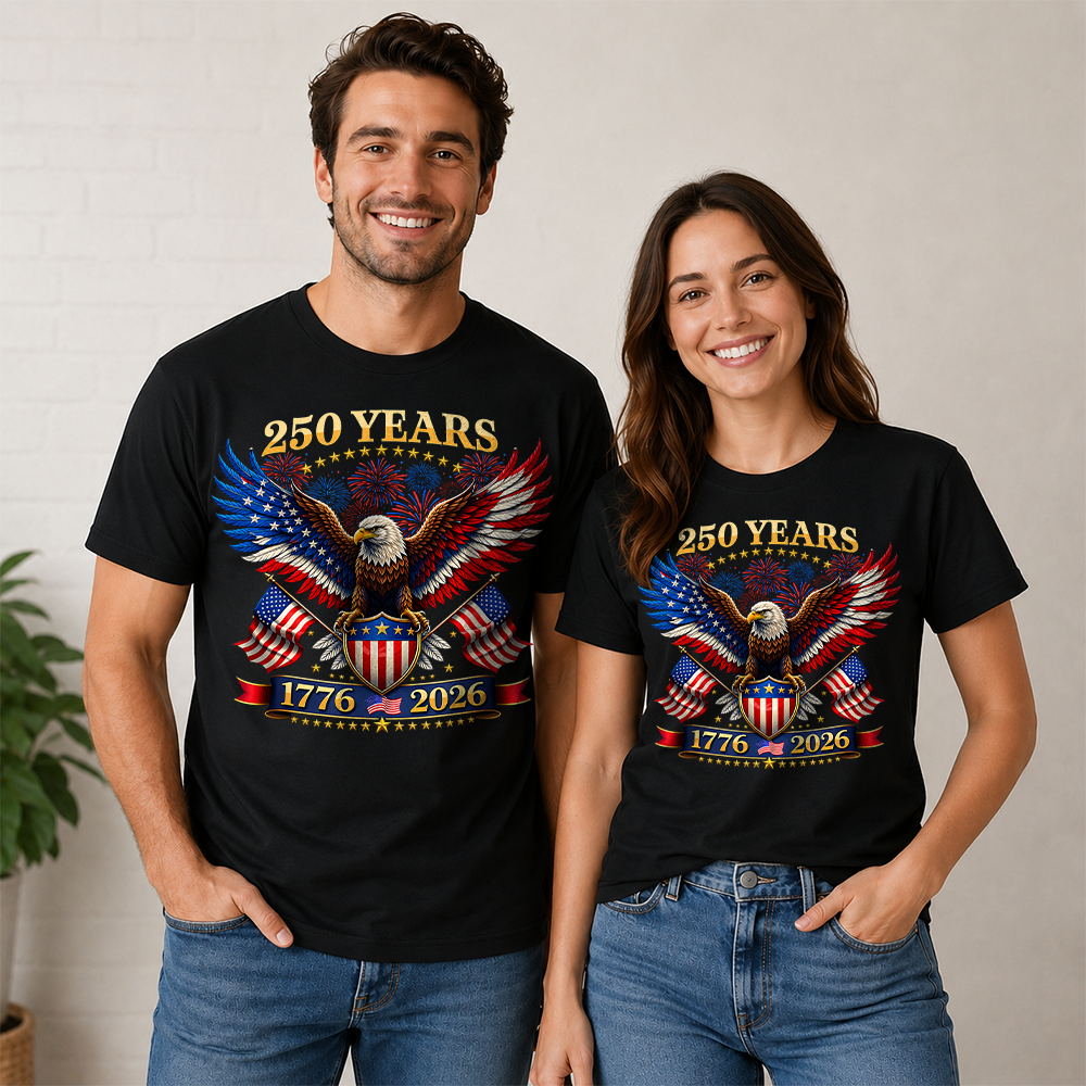 America 250 Years T-Shirt, 1776-2026 USA 250th Anniversary Independence Day Tee