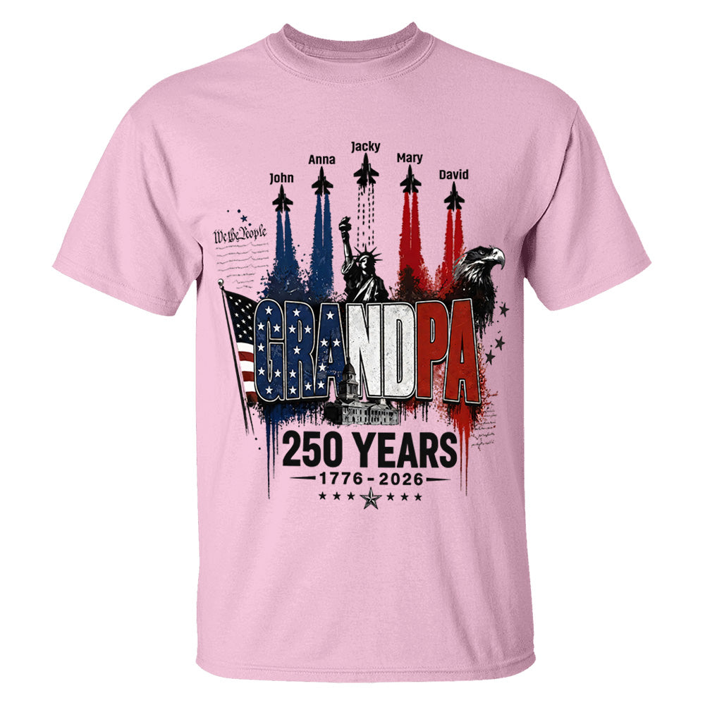Personalized Dad Grandpa Nation Flag American 250th Anniversary Shirt - Semiquincentennial 1776-2026 Shirt - Cool Father's Day Gift For Dad, Grandpa T1807 VH01