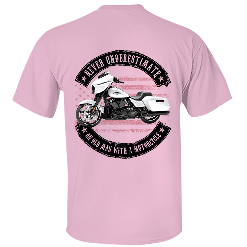 Never Underestimate An Old Man With A Motorcycle - Personalized Upload Vehicle Photo For Biker A2110