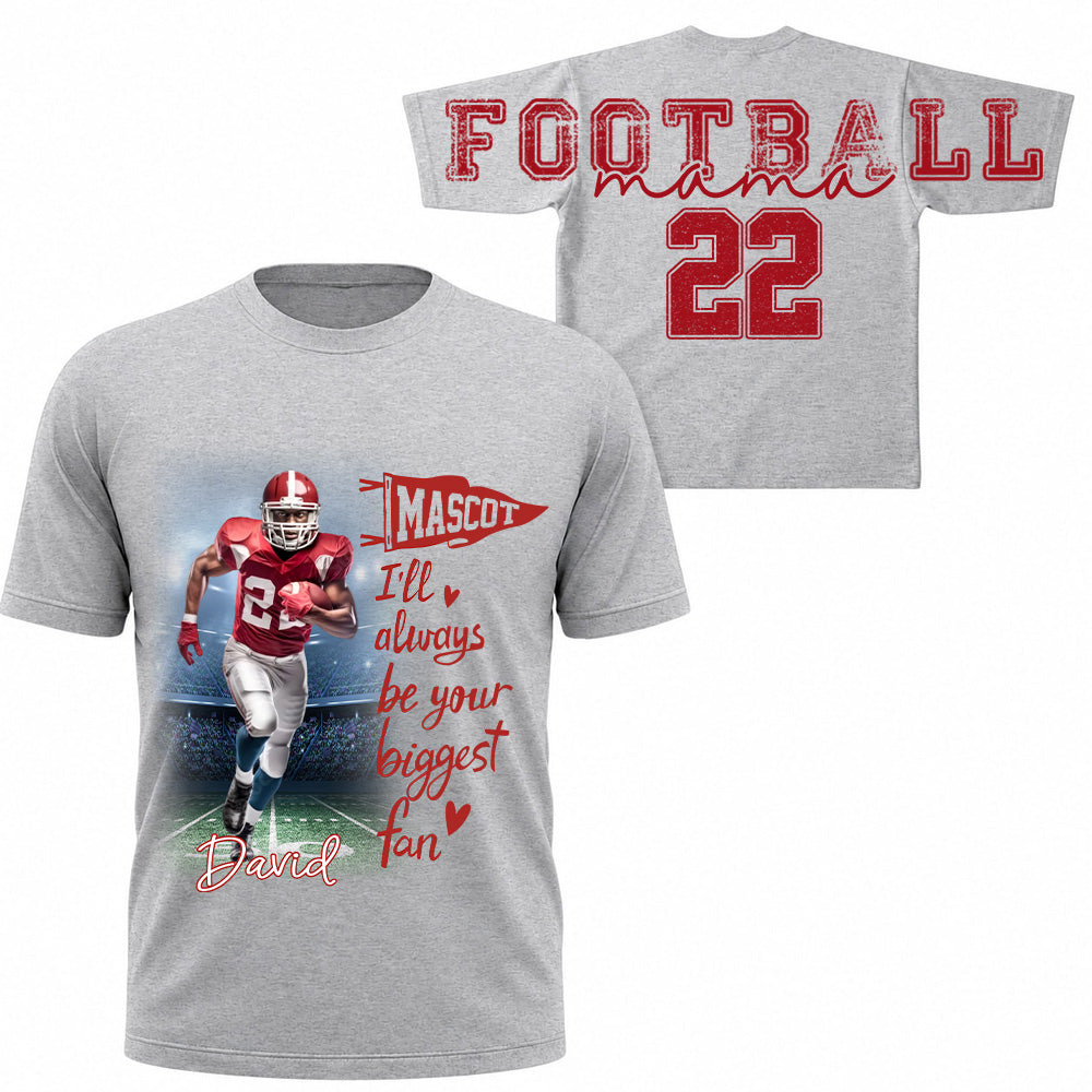 Football Mama - Personalized Shirt For Football Lover - Custom Photo Football Player NA04