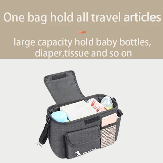 Nata Stroller Diaper Caddy in Black