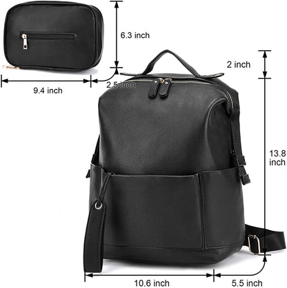 Seele Stylish Classic Leather Diaper Backpack