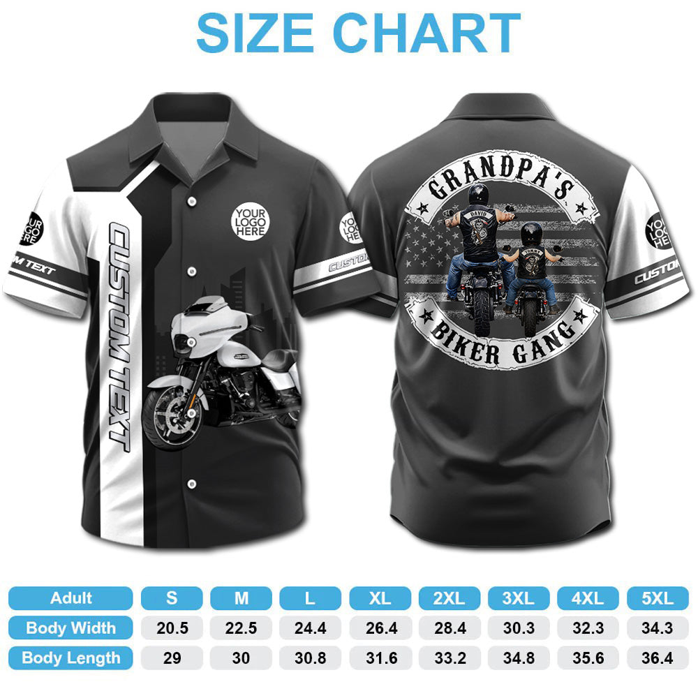 Grandpa’s Biker Gang - Personalized Upload Vechicle Photo Hawaiian Shirt - Personalized Gift For Dad, Grandpa, Biker A2110