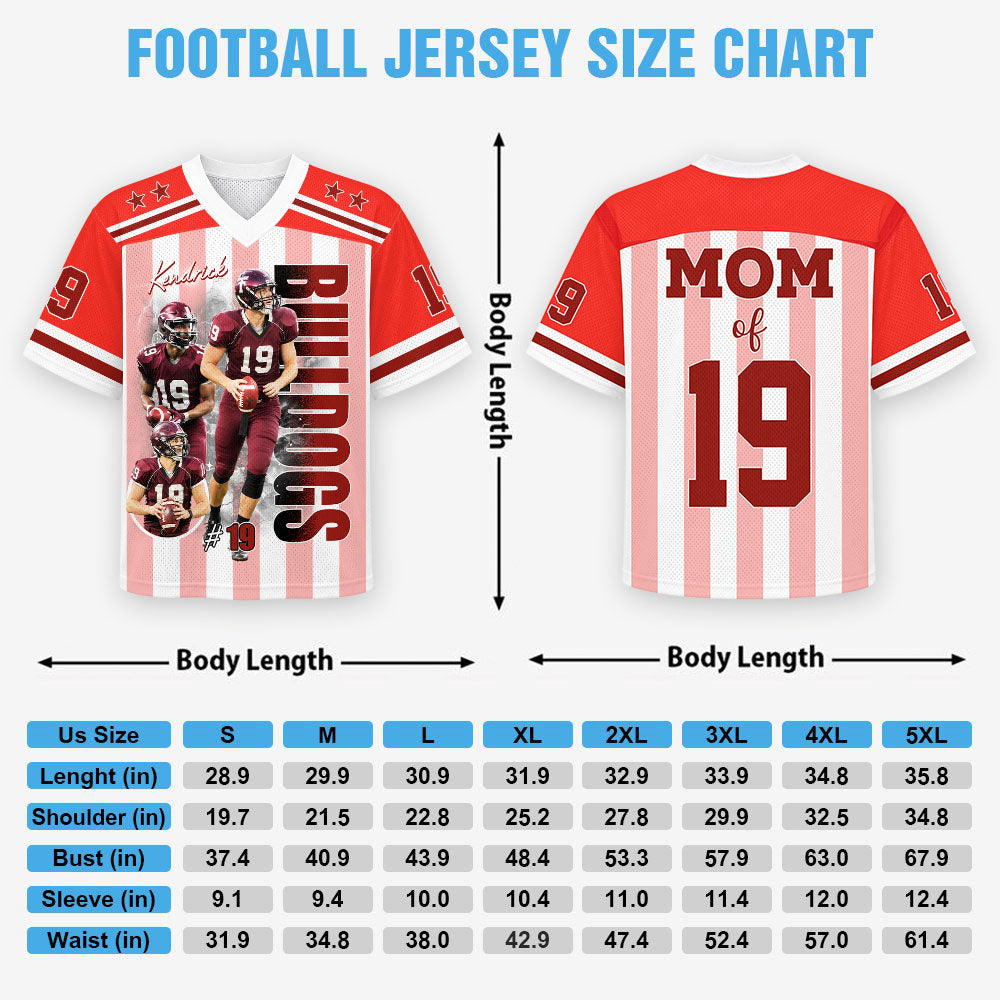 Personalized Football Mom Jersey with Photo, Name & Number, Gift For Football Mom Football Lovers MI209
