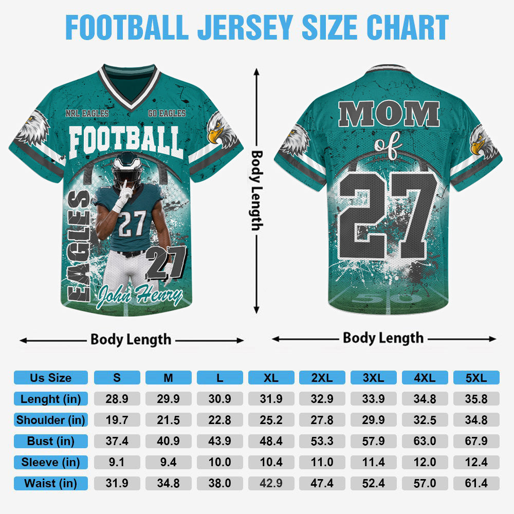 Custom Football Mom Jersey with Photo & Player Number – Personalized Game Day Shirt
