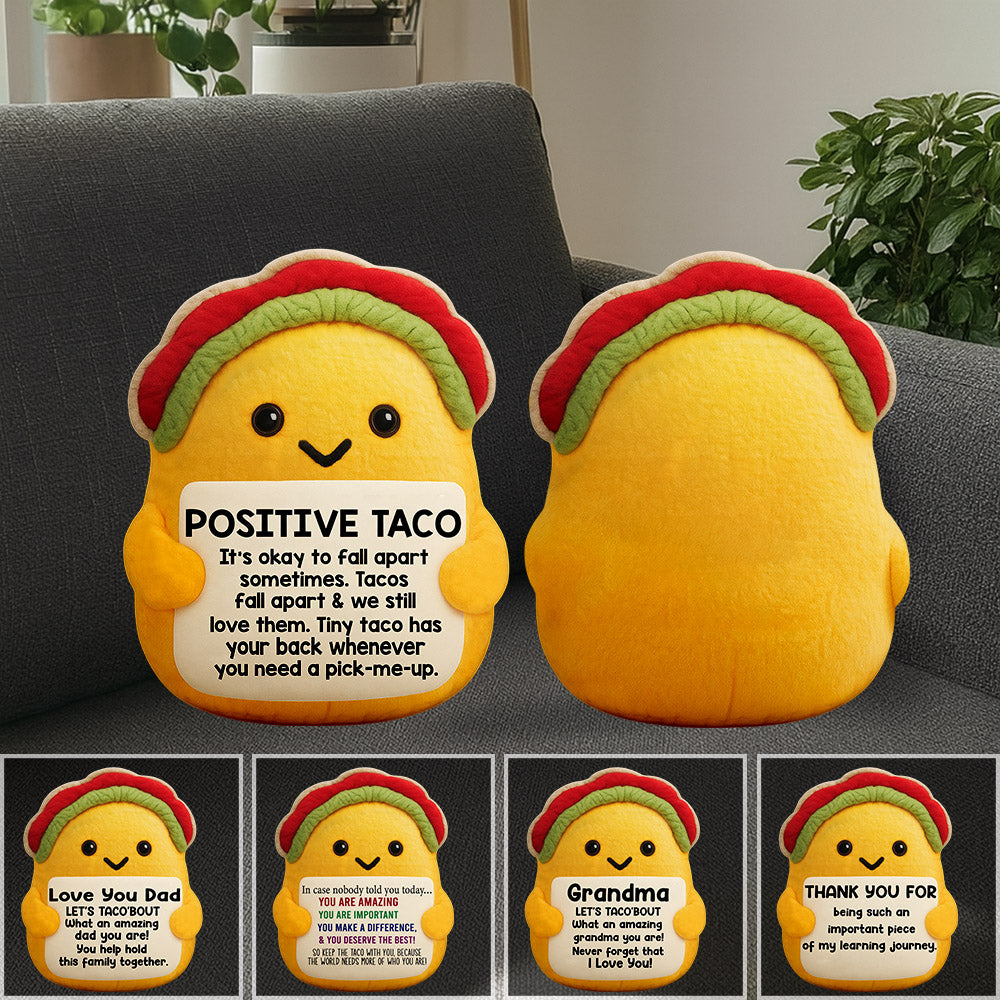 Custom Ugly Plush Taco Pillow, Personalized Emotional Support Gift, Christmas, Birthday, Thanksgiving & Stocking Stuffer Idea Nh00