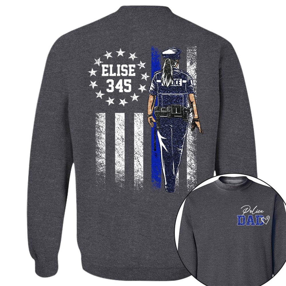 Proud Police Dad Shirt – Custom Name Gift For Dad Of Police Officer, Father's Day Tee Na02 Nh00