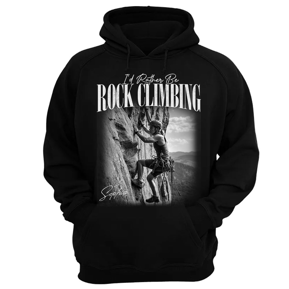 I'd Rather Be Rock Climbing – Washed Tee Retro Bootleg Shirt For Rock Climbing Lovers T1807
