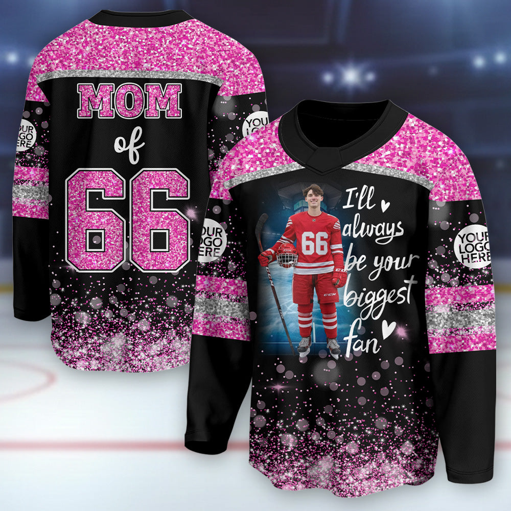 Custom Photo Ice Hockey Jersey Shirt For Ice Hockey Family GameDay Shirt T24