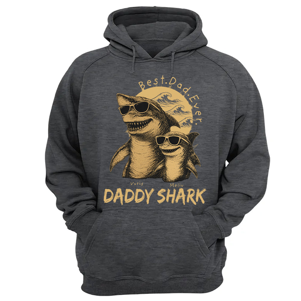 Best Daddy Ever, Personalized Daddy Shark T-Shirt, Father Day Funny Gifts for Dad, Papa A2110 T24