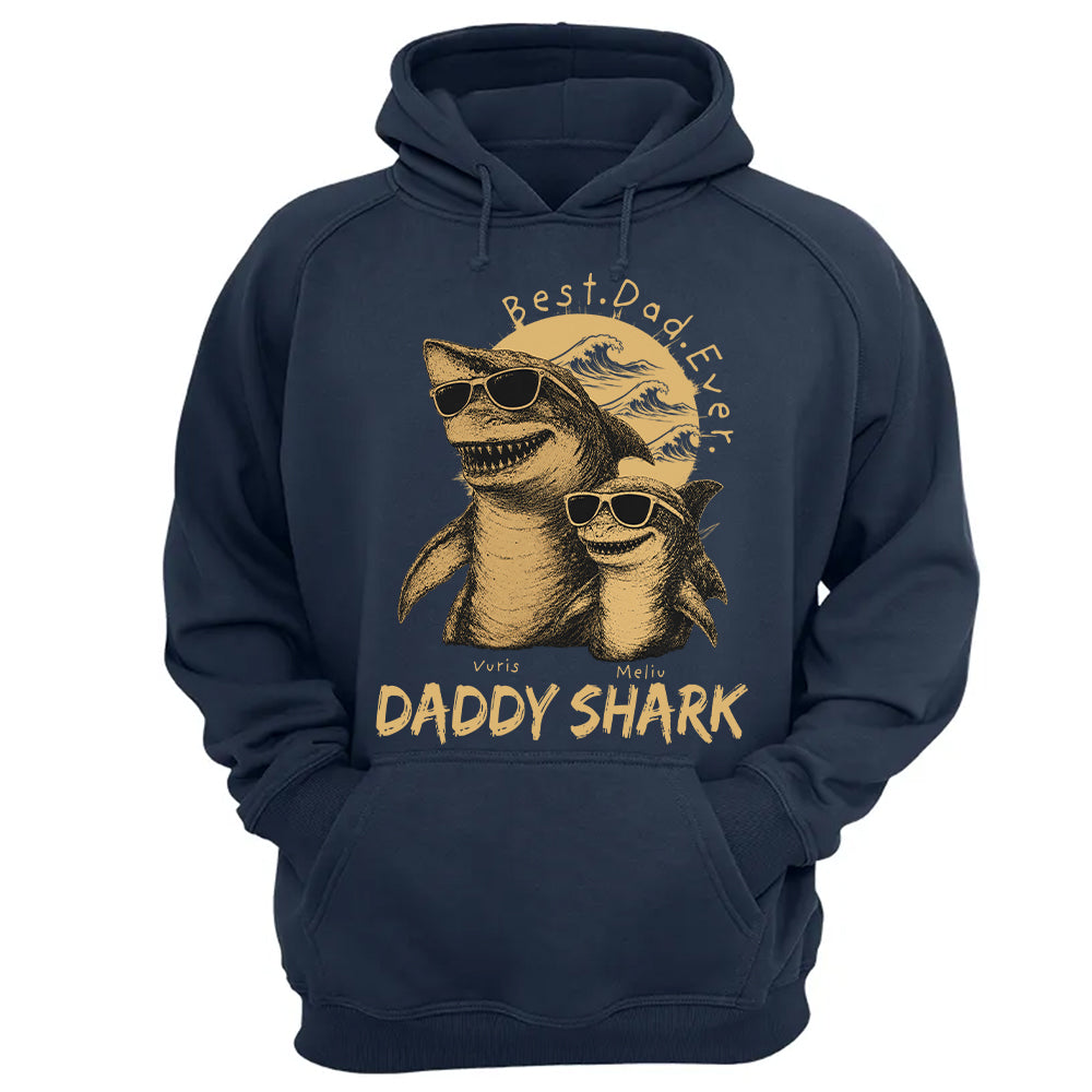 Best Daddy Ever, Personalized Daddy Shark T-Shirt, Father Day Funny Gifts for Dad, Papa A2110 T24
