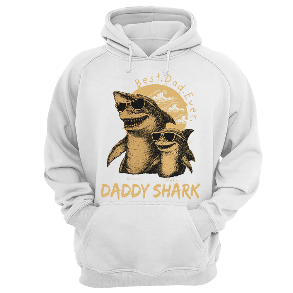 Best Daddy Ever, Personalized Daddy Shark T-Shirt, Father Day Funny Gifts for Dad, Papa A2110 T24