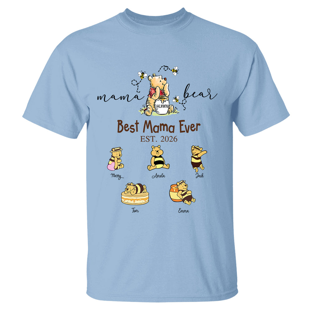 Mama Bear Best Mama Ever, Personalized Mama Bear Grandma Bear Est Shirt Sweatshirt, Gift For Mom Grandma, Gift For Mother's Day MI209