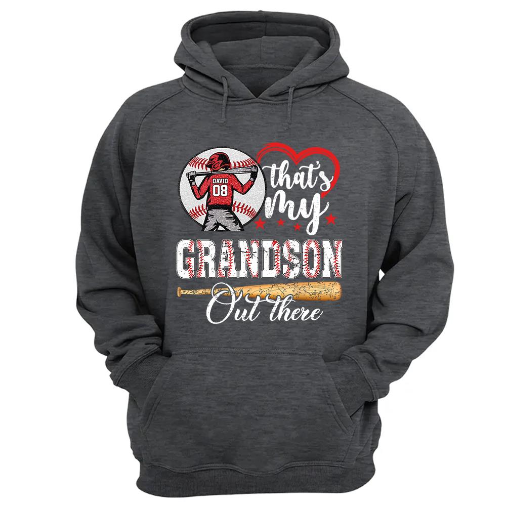 That's My Grandson Out There Personalized Baseball Softball Dad Grandpa Shirt For Sport Family Father's Day Gift T1807 Nh00