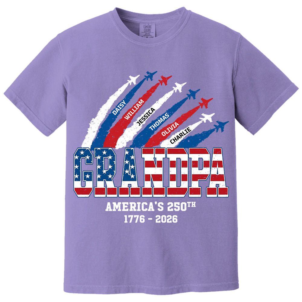 Personalized Dad Grandpa Nation Flag American 250th Anniversary - Personalized Shirt - Cool Father's Day Gift For Dad, Grandpa VH01