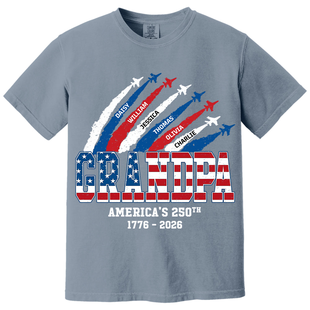 Personalized Dad Grandpa Nation Flag American 250th Anniversary - Personalized Shirt - Cool Father's Day Gift For Dad, Grandpa VH01