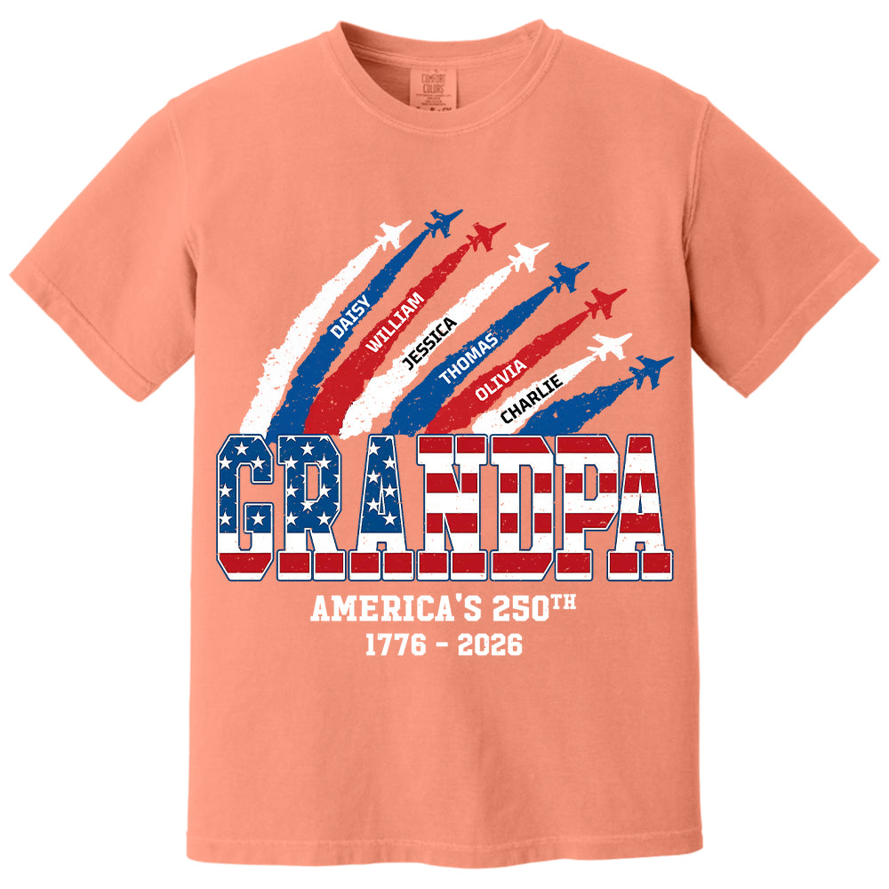 Personalized Dad Grandpa Nation Flag American 250th Anniversary - Personalized Shirt - Cool Father's Day Gift For Dad, Grandpa VH01