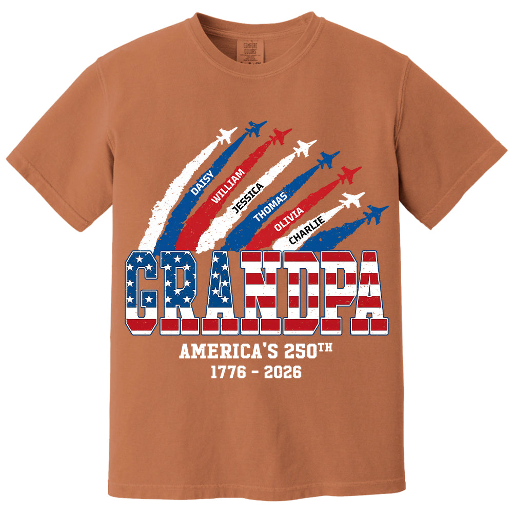 Personalized Dad Grandpa Nation Flag American 250th Anniversary - Personalized Shirt - Cool Father's Day Gift For Dad, Grandpa VH01