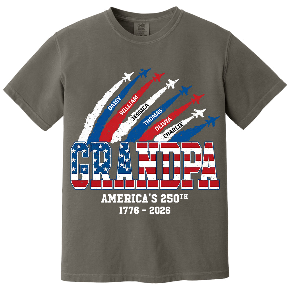 Personalized Dad Grandpa Nation Flag American 250th Anniversary - Personalized Shirt - Cool Father's Day Gift For Dad, Grandpa VH01
