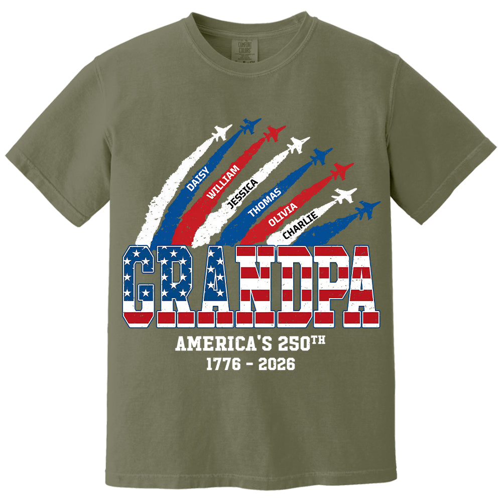 Personalized Dad Grandpa Nation Flag American 250th Anniversary - Personalized Shirt - Cool Father's Day Gift For Dad, Grandpa VH01