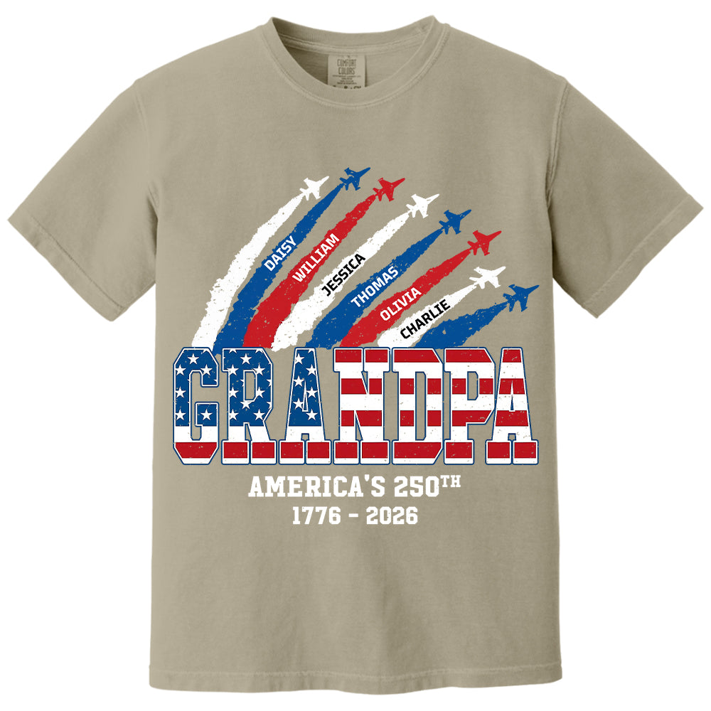 Personalized Dad Grandpa Nation Flag American 250th Anniversary - Personalized Shirt - Cool Father's Day Gift For Dad, Grandpa VH01