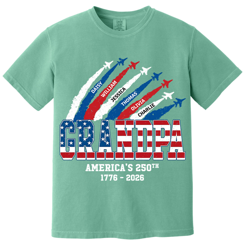Personalized Dad Grandpa Nation Flag American 250th Anniversary - Personalized Shirt - Cool Father's Day Gift For Dad, Grandpa VH01