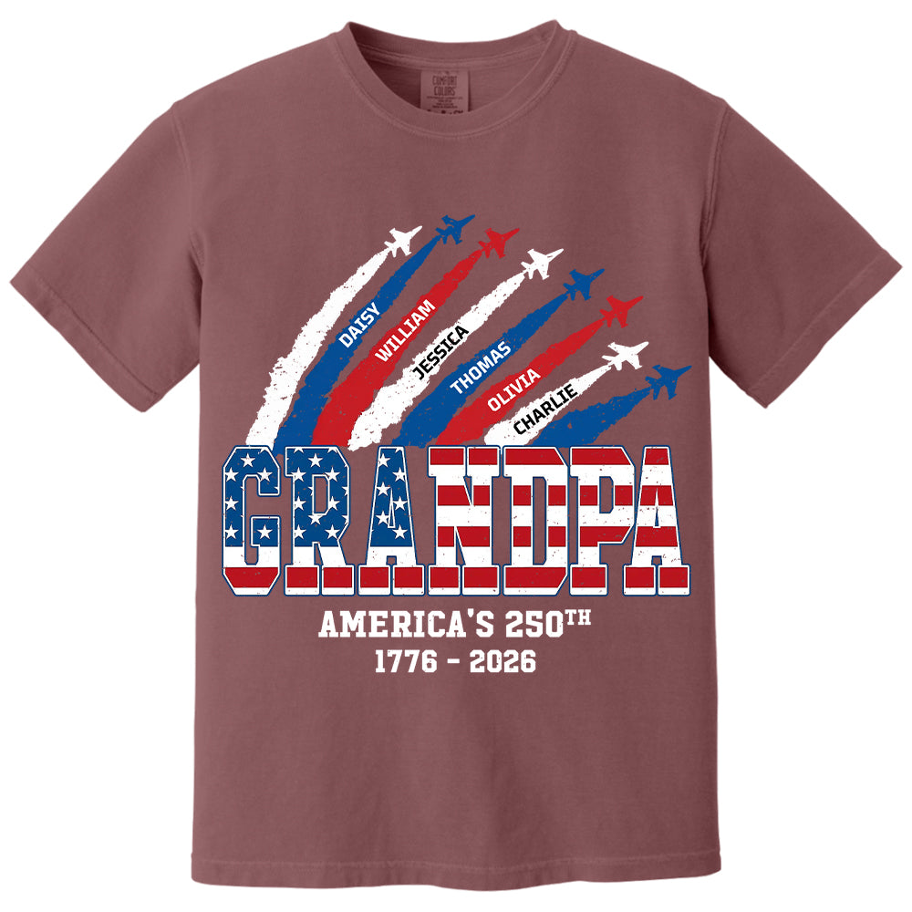 Personalized Dad Grandpa Nation Flag American 250th Anniversary - Personalized Shirt - Cool Father's Day Gift For Dad, Grandpa VH01