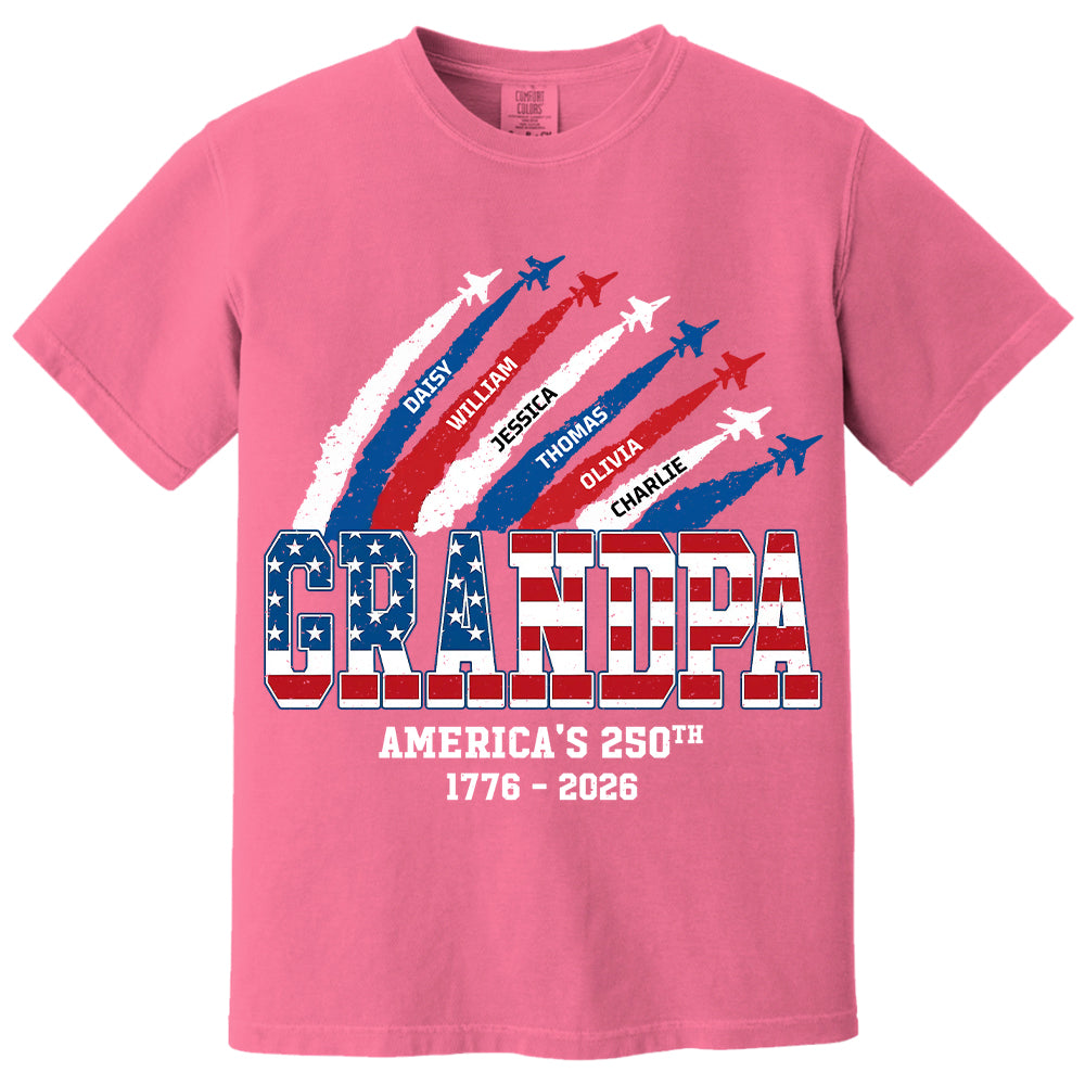 Personalized Dad Grandpa Nation Flag American 250th Anniversary - Personalized Shirt - Cool Father's Day Gift For Dad, Grandpa VH01