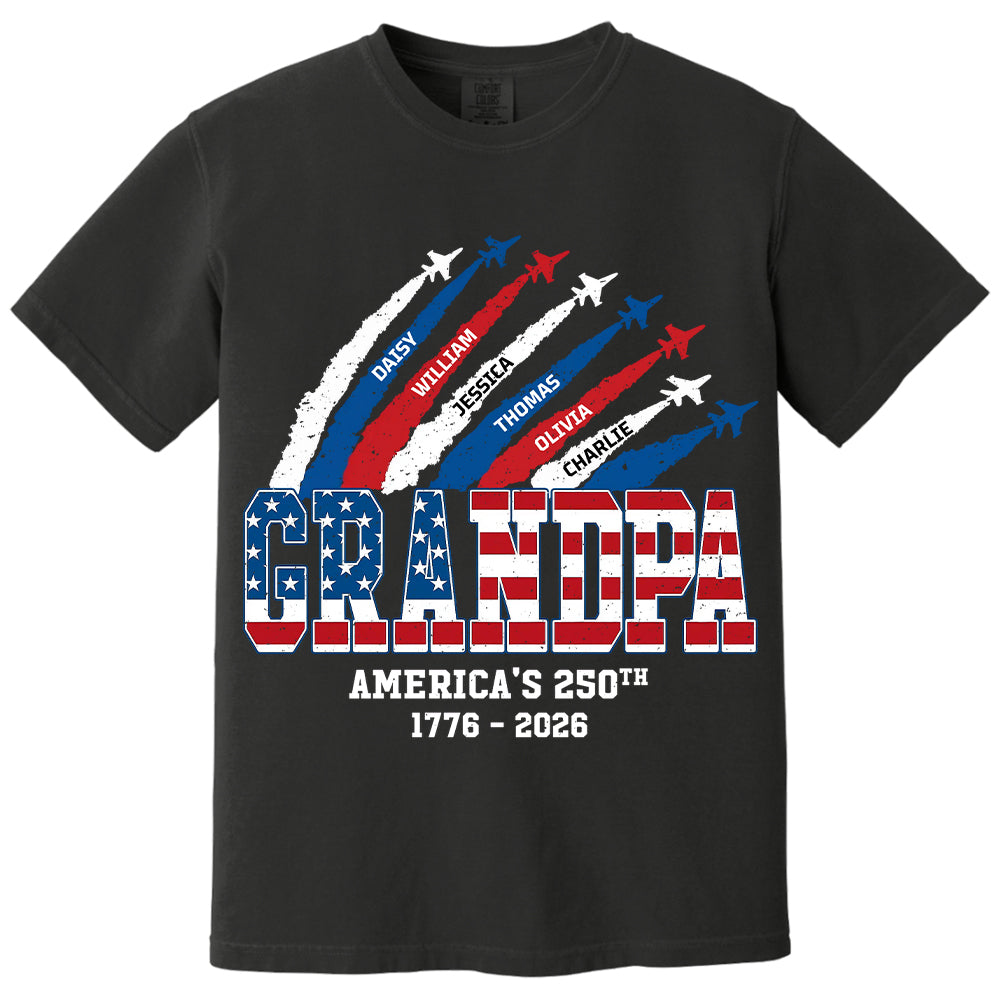 Personalized Dad Grandpa Nation Flag American 250th Anniversary - Personalized Shirt - Cool Father's Day Gift For Dad, Grandpa VH01