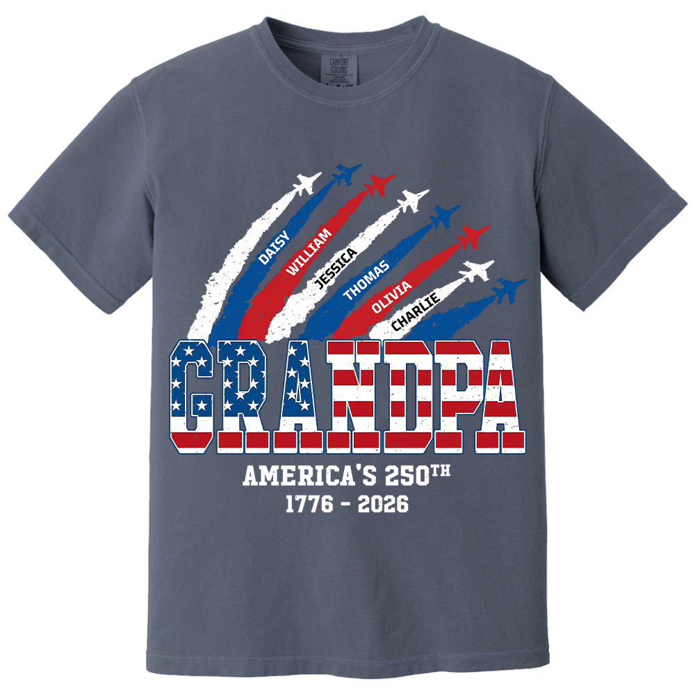 Personalized Dad Grandpa Nation Flag American 250th Anniversary - Personalized Shirt - Cool Father's Day Gift For Dad, Grandpa VH01