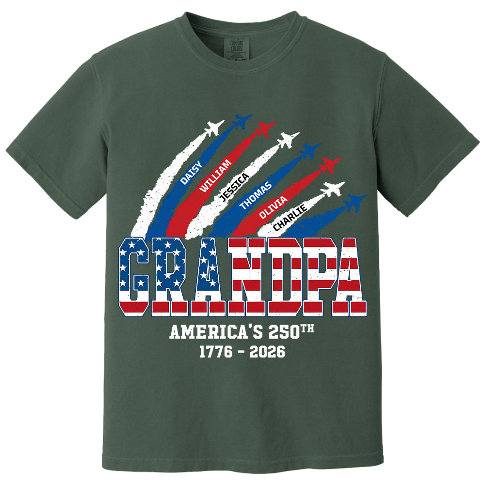 Personalized Dad Grandpa Nation Flag American 250th Anniversary - Personalized Shirt - Cool Father's Day Gift For Dad, Grandpa VH01