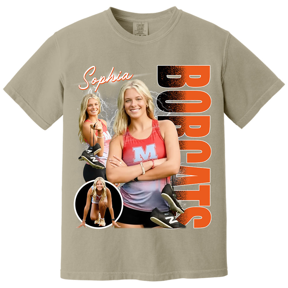 Custom Photo Track & Field Player Shirt - Personalized Team Name School Name Bootleg Shirt Na02 Li29