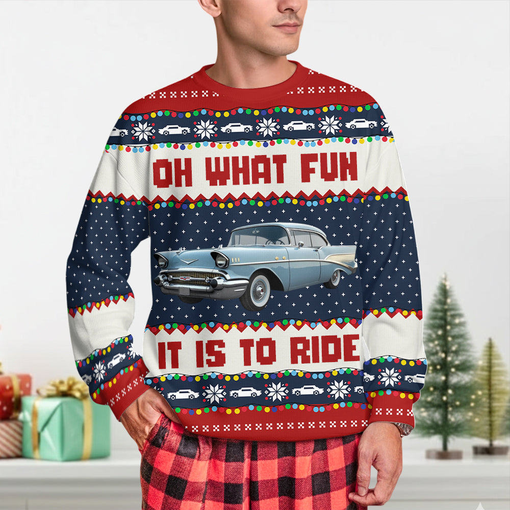 Oh What Fun It Is To Ride - This Is How I Roll - Custom Photo Car Ugly Sweater A2110 Hv01