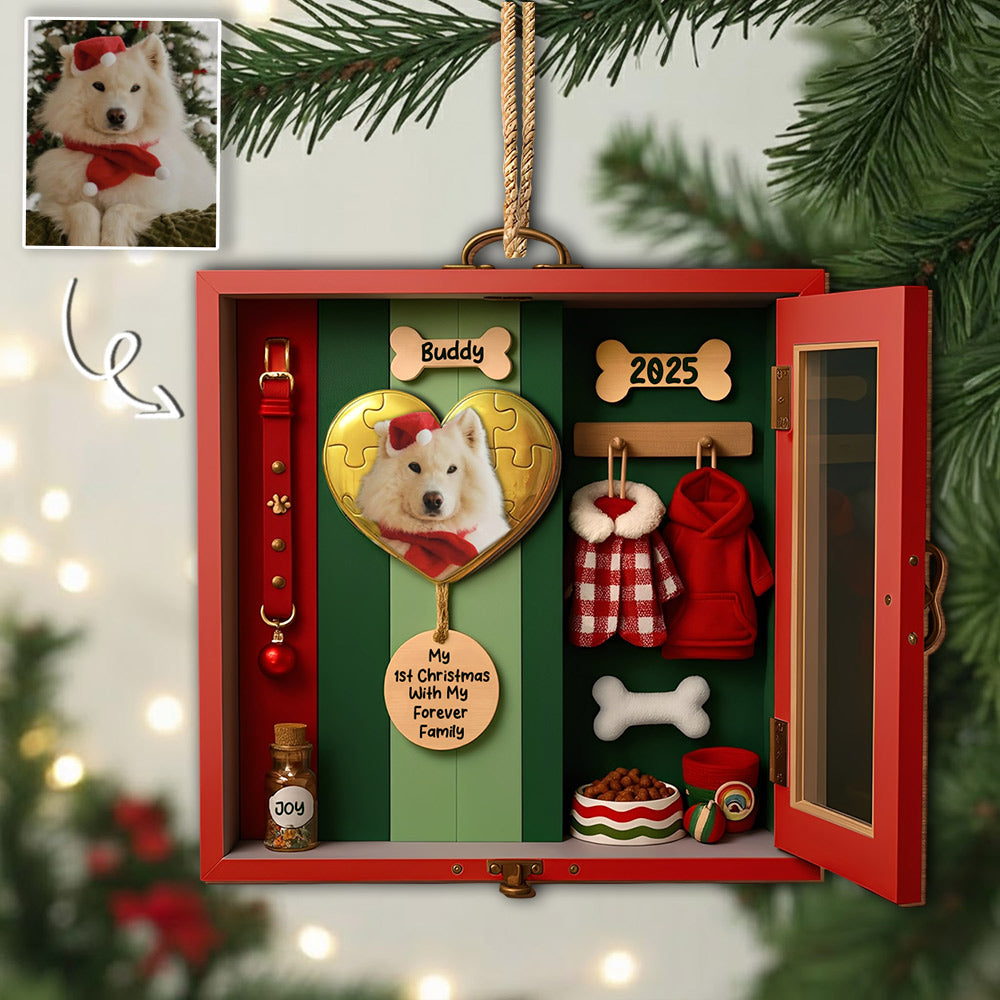 My 1st Christmas With My Forever Family, Custom Acrylic Ornament, Gift For Dog Lovers T1807 Li29