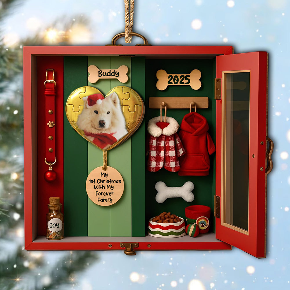 My 1st Christmas With My Forever Family, Custom Acrylic Ornament, Gift For Dog Lovers T1807 Li29