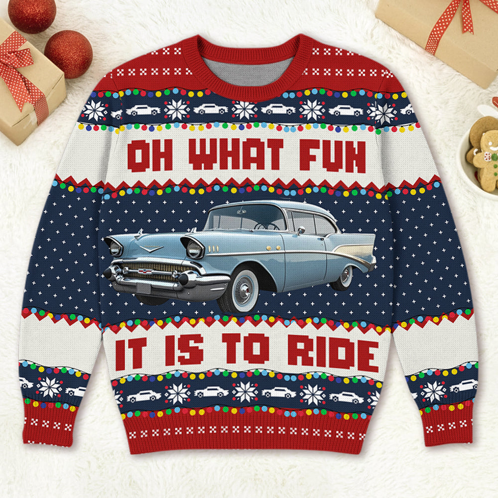 Oh What Fun It Is To Ride - This Is How I Roll - Custom Photo Car Ugly Sweater A2110 Hv01