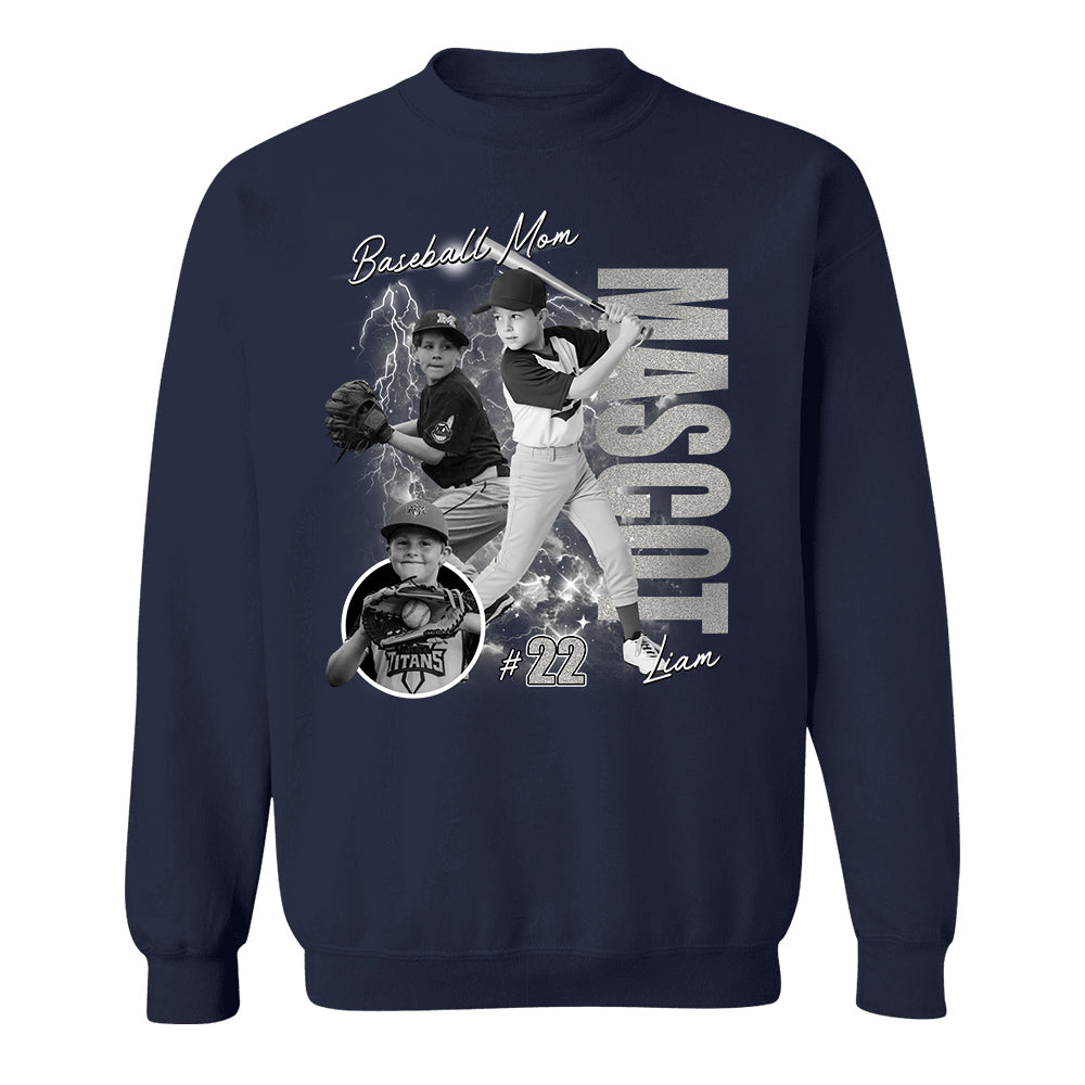 Custom Photo Baseball Player Shirt - Personalized Team Name School Name Bootleg Shirt NA04