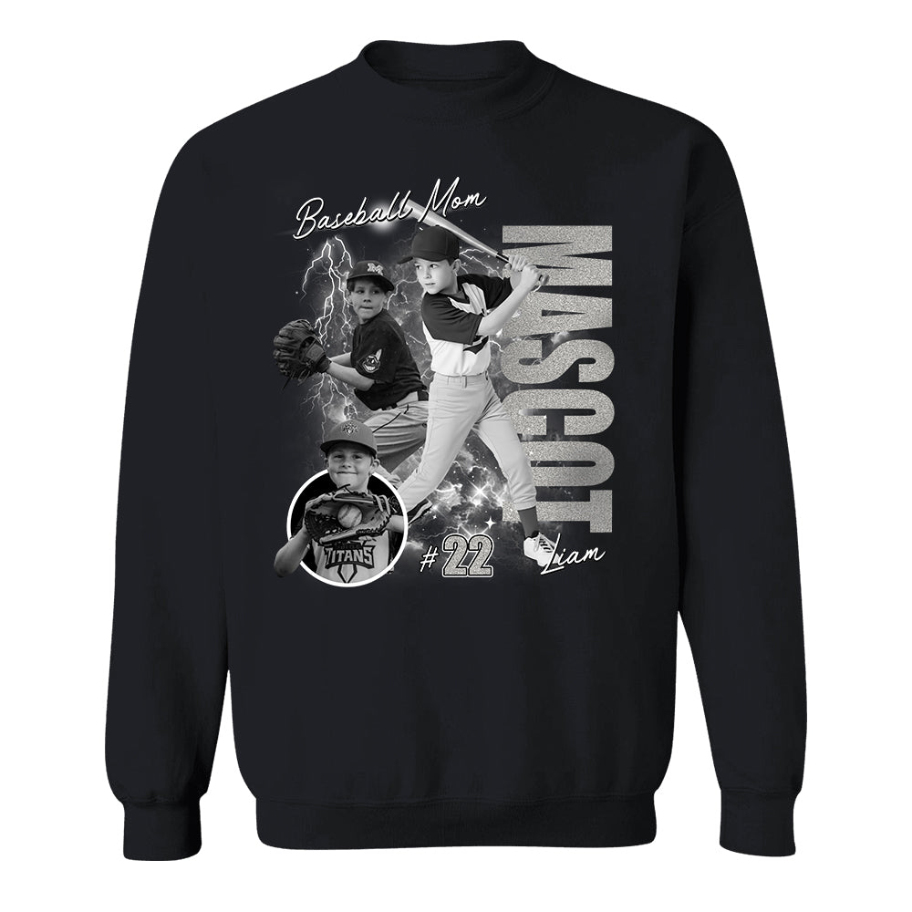 Custom Photo Baseball Player Shirt - Personalized Team Name School Name Bootleg Shirt NA04