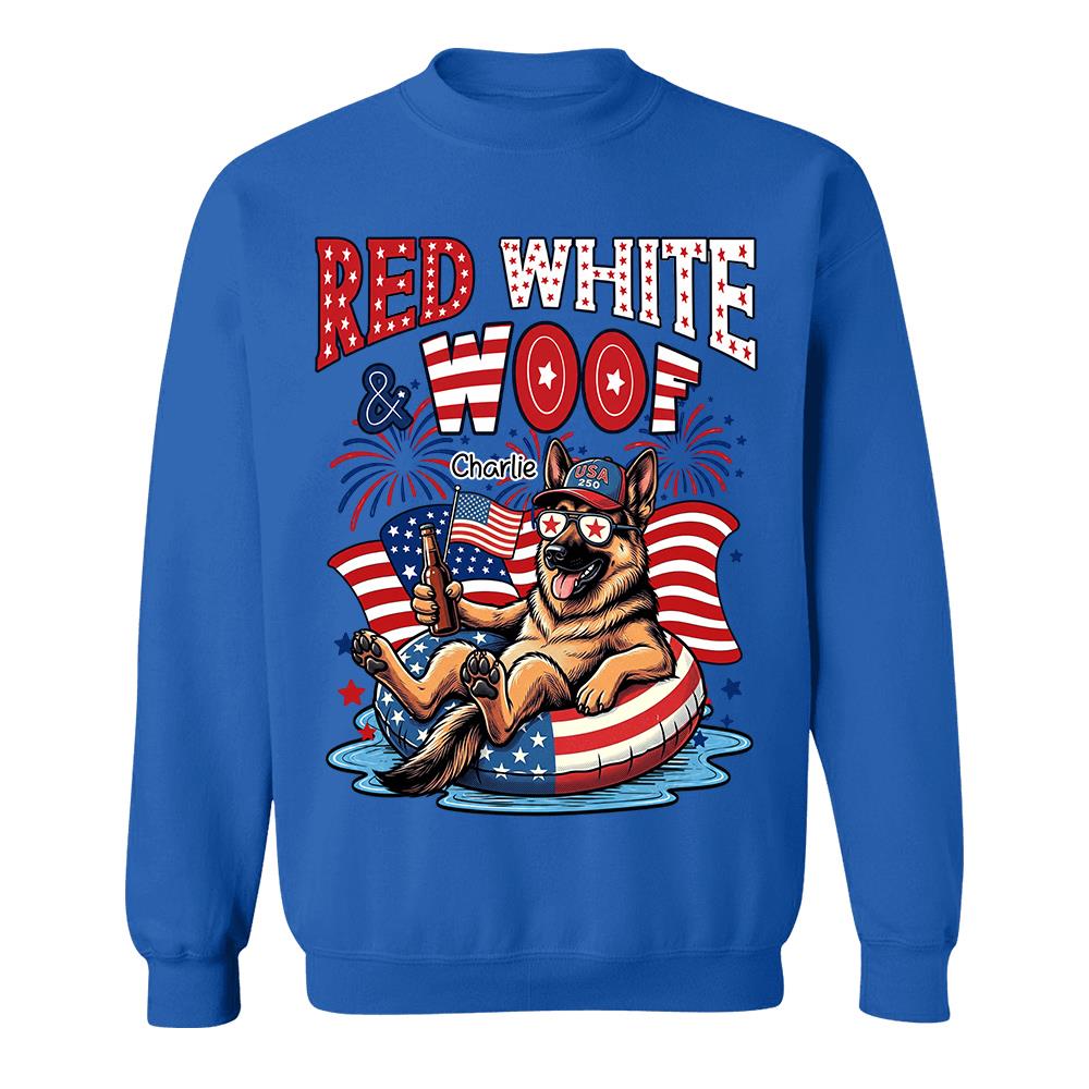 Red White Woof, Custom Photo Pet Shirt, America 250th Anniversary Gifts For Dog Cat Lovers, Dog Dad And Mom, Cat Owners T1807 Hv01