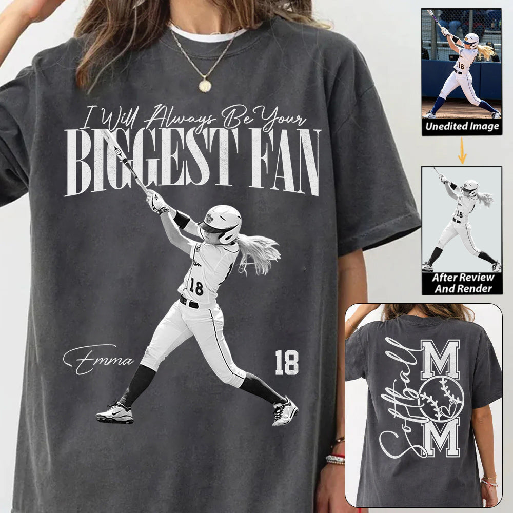 I'll Always Be Your Biggest Fan - Washed Tee Retro Bootleg Shirt For Softball Player Vr2 Na02 Do99