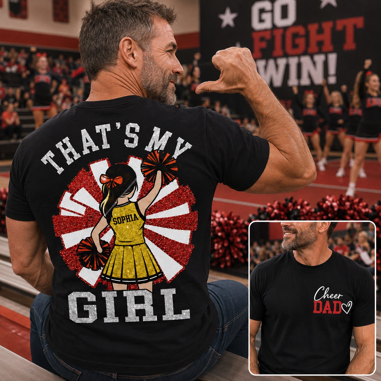 That's My Girl, Personalized Cheer Dad Shirt, Gift For Cheerleader Family T1807 Hv01